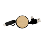 Cabo 5 em 1 com várias conexões USB Cabo multicarga Bamboo cor preto primeira vista