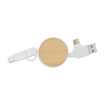 Cabo 5 em 1 com várias conexões USB Cabo multicarga Bamboo cor branco primeira vista
