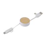 Cabo 5 em 1 com várias conexões USB Cabo multicarga Bamboo cor branco segunda vista