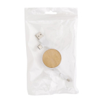 Cabo 5 em 1 com várias conexões USB Cabo multicarga Bamboo cor branco quarta vista