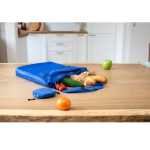 Saco de compras dobrável de poliéster 190T com gancho quarta vista