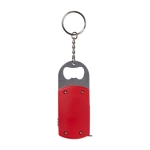 Porta-chaves de metal abre-garrafas, LED e fita métrica de 1 M cor vermelho primeira vista