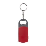 Porta-chaves de metal abre-garrafas, LED e fita métrica de 1 M cor vermelho segunda vista