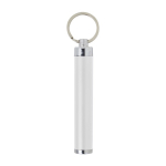 Porta-chaves lanterna com logo de forma cilíndrica colorido Logolight cor branco primeira vista