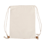 Mochilas com logo de algodão 160 g/m² e detalhe de cortiça Corizza cor bege primeira vista