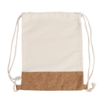 Mochilas com logo de algodão 160 g/m² e detalhe de cortiça Corizza cor bege segunda vista