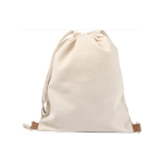 Mochilas com logo de algodão 160 g/m² e detalhe de cortiça Corizza cor bege terceira vista