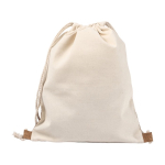 Mochilas com logo de algodão 160 g/m² e detalhe de cortiça Corizza cor bege quarta vista
