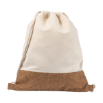 Mochilas com logo de algodão 160 g/m² e detalhe de cortiça Corizza cor bege quinta vista
