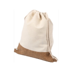 Mochilas com logo de algodão 160 g/m² e detalhe de cortiça Corizza cor bege sétima vista