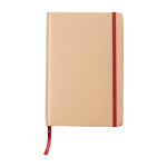Caderno personalizado papel reciclado folhas A5 linhas cor vermelho primeira vista