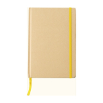 Caderno personalizado papel reciclado folhas A5 linhas cor amarelo primeira vista
