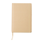 Caderno personalizado papel reciclado folhas A5 linhas cor caqui primeira vista