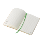 Caderno personalizado papel reciclado folhas A5 linhas cor verde-claro segunda vista