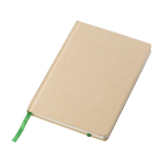 Caderno personalizado papel reciclado folhas A5 linhas cor verde-claro terceira vista