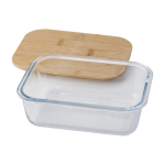 Tupperware personalizadas de vidro com tampa de bambu 900ml Nordik cor transparente segunda vista