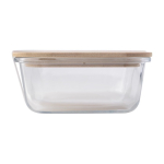 Tupperware personalizadas de vidro com tampa de bambu 900ml Nordik cor transparente terceira vista