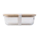 Tupperware personalizadas de vidro com tampa de bambu 900ml Nordik cor transparente quarta vista