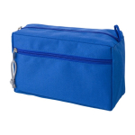 Nécessaire com duplo fecho de correr reciclado RPET Essential cor azul real segunda vista