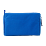 Nécessaire com duplo fecho de correr reciclado RPET Essential cor azul real terceira vista