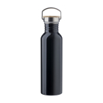 Garrafa de aço de parede única com tampa e pega 700ml Clip Neck cor preto primeira vista