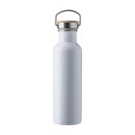 Garrafa de aço de parede única com tampa e pega 700ml Clip Neck cor branco primeira vista
