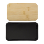 Lancheira dupla com separador interno e talheres 800ml Duo Compact cor preto primeira vista