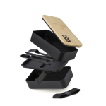 Lancheira dupla com separador interno e talheres 800ml Duo Compact segunda vista