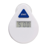 Temporizador de duche de 5 minutos com ventosa para publicidade cor branco primeira vista