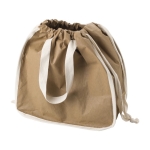 Saco de papel kraft lavável com asas e cordão 250 g/m2 cor castanho segunda vista
