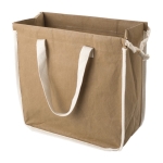 Saco de papel kraft lavável com asas e cordão 250 g/m2 cor castanho terceira vista