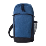 Bolsa tiracolo promocional grande de poliéster 600D com alça cor azul primeira vista