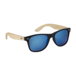 Óculos de sol serigrafados com hastes de bambu BeachWood cor azul primeira vista