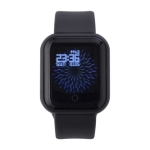 Smartwatch multifunções sem fios, pulseira ajustável e USB cor preto terceira vista