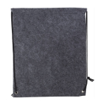 Saco-mochila de feltro rPET com cordão de poliéster City rPET cor cinzento primeira vista