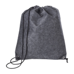 Saco-mochila de feltro rPET com cordão de poliéster City rPET cor cinzento segunda vista
