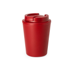Copo takeaway de plástico reciclado de parede dupla 300 ml cor vermelho primeira vista