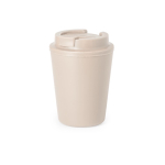 Copo takeaway de plástico reciclado de parede dupla 300 ml cor natural primeira vista