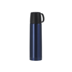 Termos de aço inoxidável 500 ml, tampa tipo chávena 130 ml cor azul-marinho primeira vista