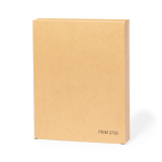 Agendas com logótipo de couro reciclado com vista diária e fecho A5 cor caqui vista com caixa