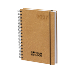 Agendas com logótipo de couro reciclado com vista diária e fecho A5 vista principal