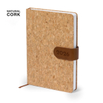 Agendas impressas de cortiça com vista diária e fecho magnético A5 EU cor caqui