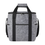 Saco térmico de feltro reciclado GRS com bolsos exteriores cor cinzento segunda vista frontal