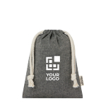 Saco pequeno algodão reciclado GRS, fecho de cordão 150 g/m2 vista principal