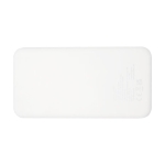 Powerbank leve e fino com duas portas de carga 4000 mAh cor branco segunda vista traseira