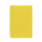 Impermeável descartável, reciclado, capuz tamanho único cor amarelo segunda vista frontal