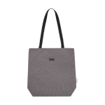 Saco versátil de algodão reciclado GRS com bolso para PC 15'' cor cinzento segunda vista frontal