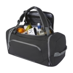 Mochila desportiva reciclada hidrorresistente, vários bolsos cor preto segunda vista