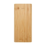 Powerbank de bambu com LED/botão de ligar táctil 10 000 mAh cor natural segunda vista frontal