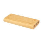 Powerbank de bambu com LED/botão de ligar táctil 10 000 mAh cor natural segunda vista